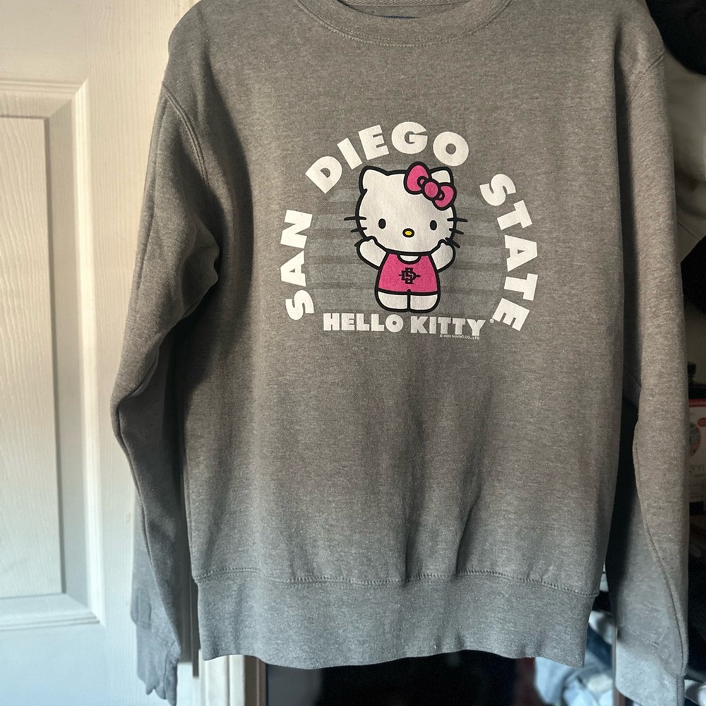 Blue 84 Gray Hello Kitty Sweater SDSU collab